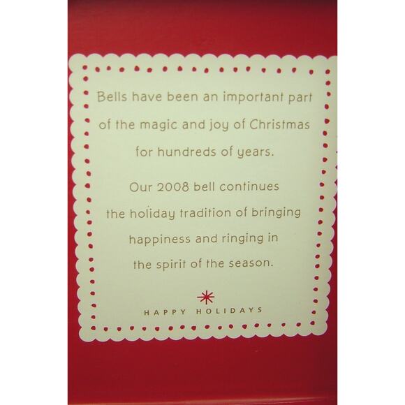 HALLMARK WHITE PORCELAIN BELL FROM 2008-WITH BOX - Picture 5 of 5